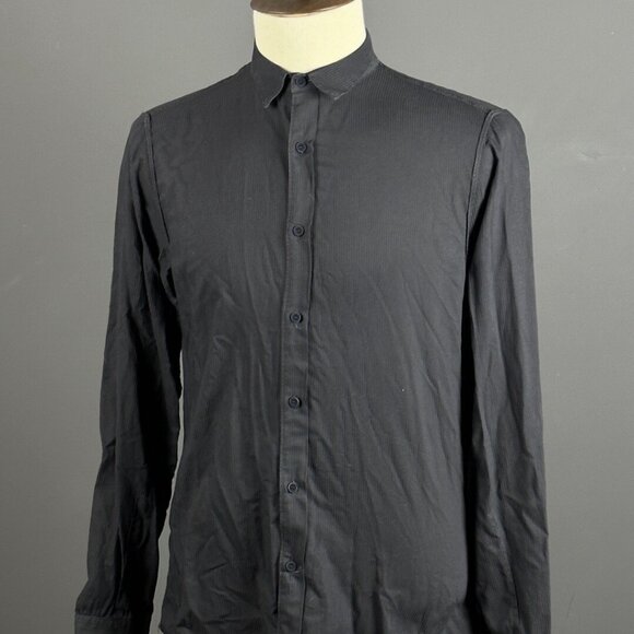 TRANSIT UOMO 200 Black Cotton Long Sleeve Button Down Shirt Size M - Picture 11 of 11